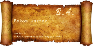 Bakos Aszter névjegykártya