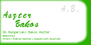 aszter bakos business card